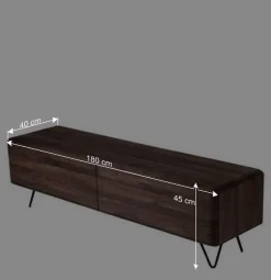 Retro Nussbaum Lowboard geschliffen & geölt - Rivossa Lowboards|Tv & Hifi-Möbel