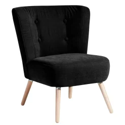 Clearance Retro Polstersessel in Schwarz Velours - Adaliz Sessel