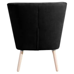 Clearance Retro Polstersessel in Schwarz Velours - Adaliz Sessel