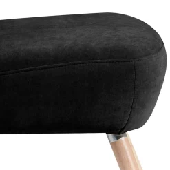 Clearance Retro Polstersessel in Schwarz Velours - Adaliz Sessel