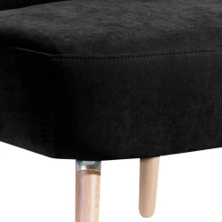 Clearance Retro Polstersessel in Schwarz Velours - Adaliz Sessel