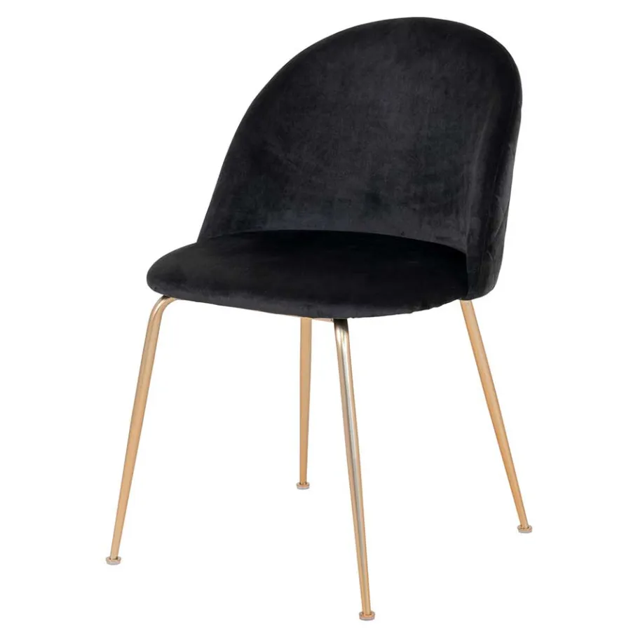 Outlet Retro Polsterstühle mit Messing Gestell - Silvanus (2er Set) Stühle