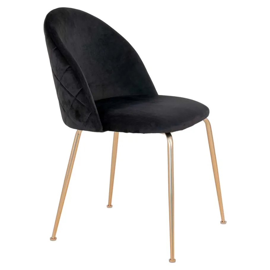 Outlet Retro Polsterstühle mit Messing Gestell - Silvanus (2er Set) Stühle