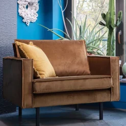 Sale Retro Samtsessel in Honig Gelb - Saguan Sessel