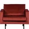 Outlet Retro Samtsessel in Rotbraun - Enzing Sessel