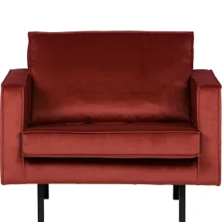 Outlet Retro Samtsessel in Rotbraun - Enzing Sessel