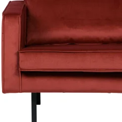 Outlet Retro Samtsessel in Rotbraun - Enzing Sessel