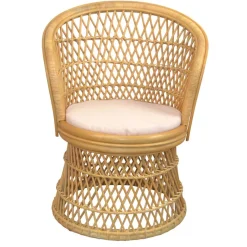 Clearance Retro Sessel aus Geflecht Rattan Natur - Garzone Sessel