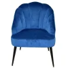 Outlet Retro Sessel in Blau Samt & Schwarz - Didesco Sessel