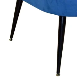 Outlet Retro Sessel in Blau Samt & Schwarz - Didesco Sessel