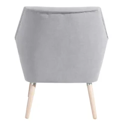 Clearance Retro Sessel in Silbergrau Velours - Desaros Sessel