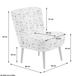 Best Retro Style Sessel mit gemustertem Stoffbezug - Veressa Sessel