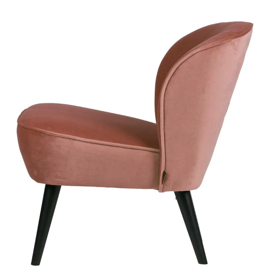 Outlet Retro Vintage Sessel in Altrosa Samt - Ventura Sessel