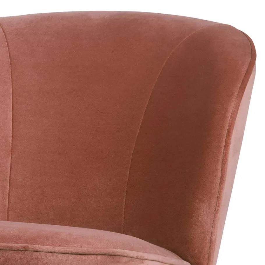 Outlet Retro Vintage Sessel in Altrosa Samt - Ventura Sessel