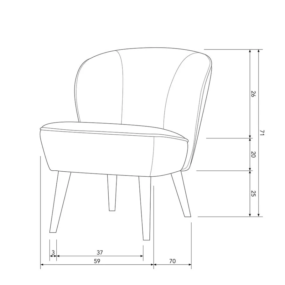 Outlet Retro Vintage Sessel in Altrosa Samt - Ventura Sessel