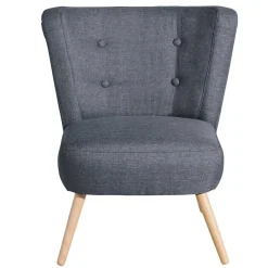 Clearance Retro-Sessel in Jeansblau Stoff - Florida Sessel