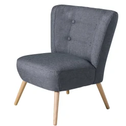 Clearance Retro-Sessel in Jeansblau Stoff - Florida Sessel