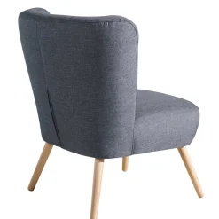 Clearance Retro-Sessel in Jeansblau Stoff - Florida Sessel