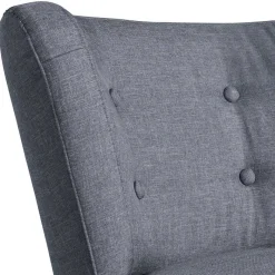 Clearance Retro-Sessel in Jeansblau Stoff - Florida Sessel