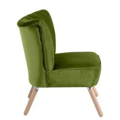 Best Retrosessel in Oliv Grün Samtvelours - Stevard Sessel