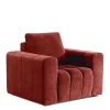 Retrosessel in Rotbraun Stoffbezug - Yallaz Sessel