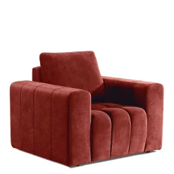Retrosessel in Rotbraun Stoffbezug - Yallaz Sessel