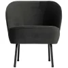 Outlet Retrosessel in Schwarz mit Samtbezug - Betty Sessel