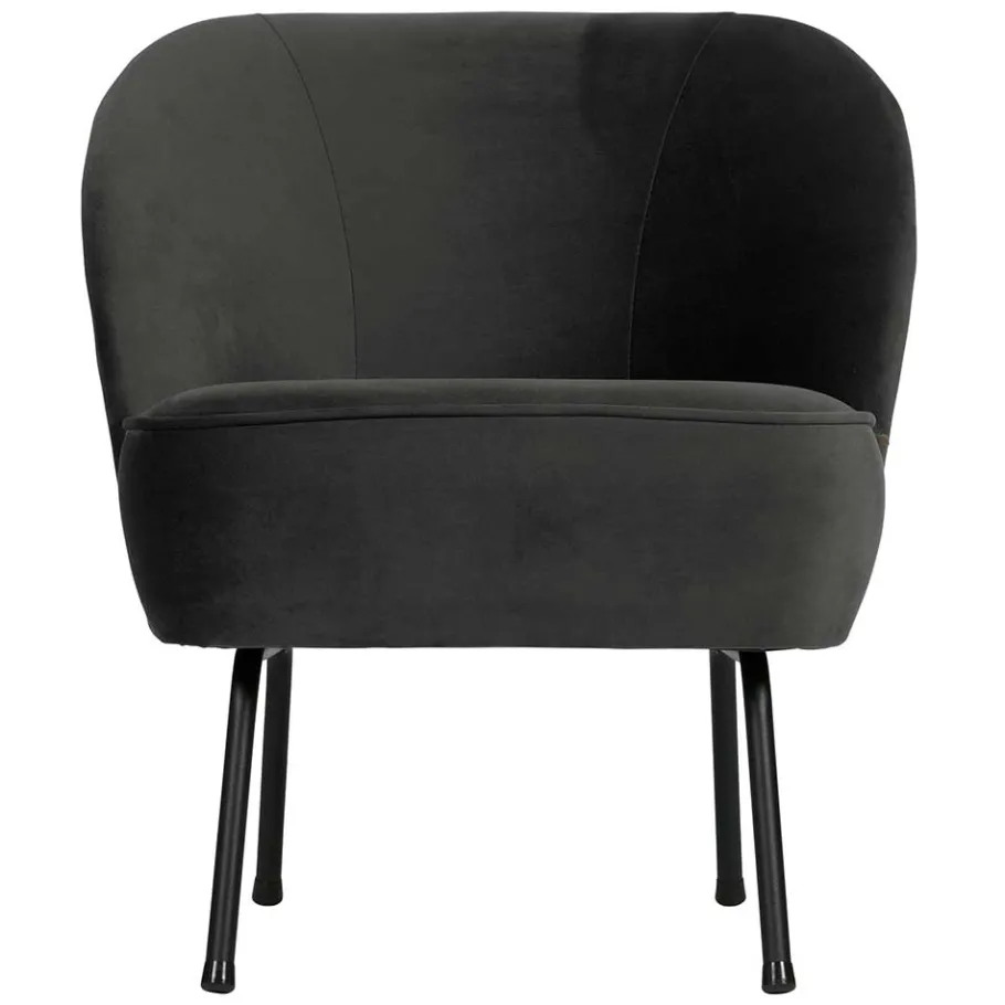 Outlet Retrosessel in Schwarz mit Samtbezug - Betty Sessel