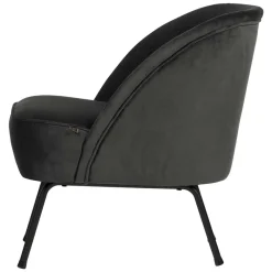 Outlet Retrosessel in Schwarz mit Samtbezug - Betty Sessel