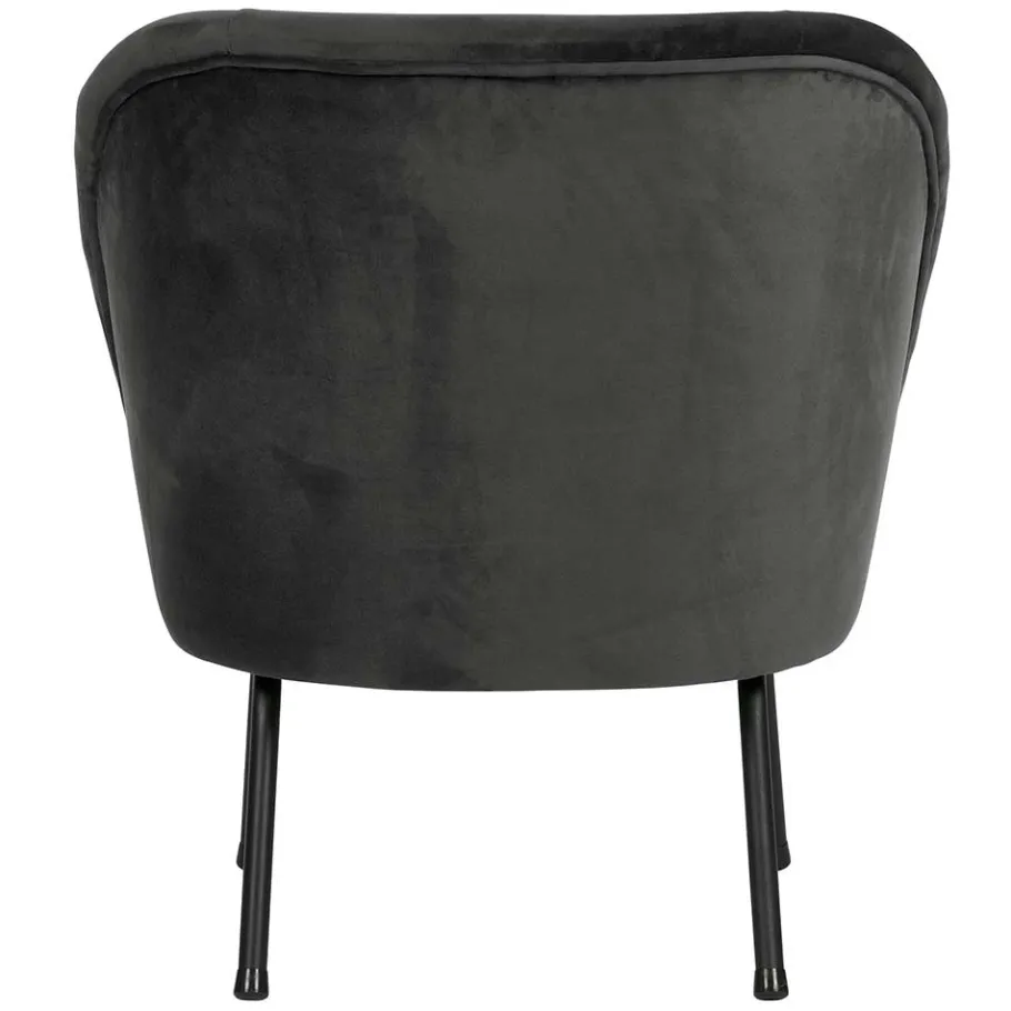 Outlet Retrosessel in Schwarz mit Samtbezug - Betty Sessel