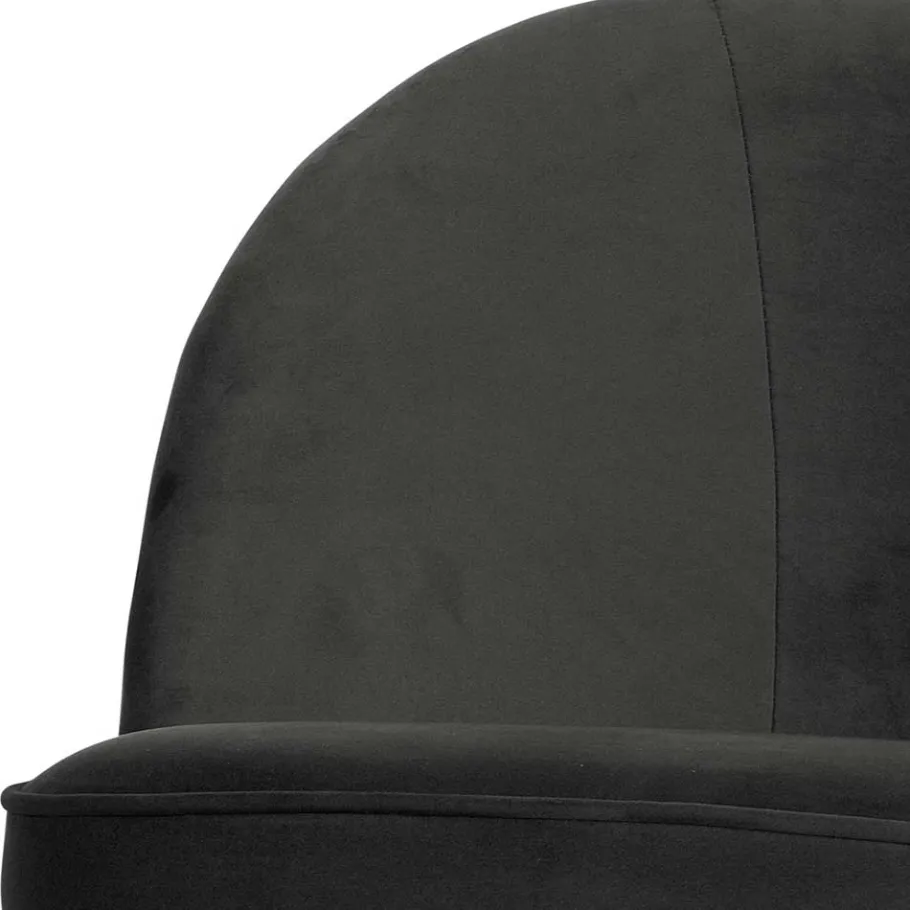 Outlet Retrosessel in Schwarz mit Samtbezug - Betty Sessel