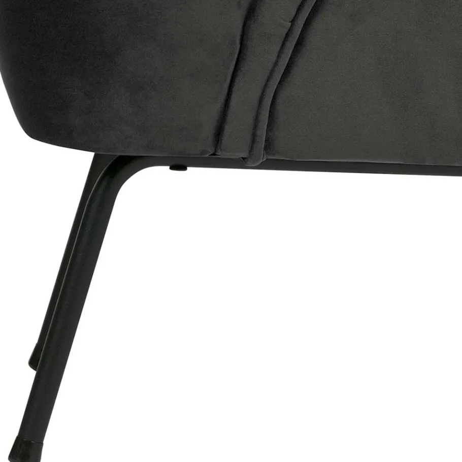 Outlet Retrosessel in Schwarz mit Samtbezug - Betty Sessel