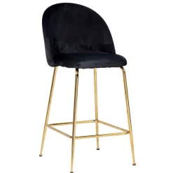 Best Retrostyle Barstuhl in Schwarz und Gold - Chiosma (2er Set) Hocker|Stühle