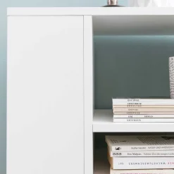 Rollbares Regal in Weiß beschichtet - Arletta Regale