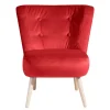Clearance Roter Wohnzimmersessel aus Samtvelours - Zinatella Sessel
