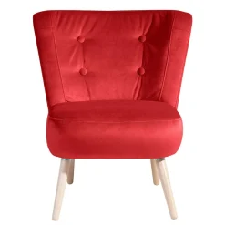 Clearance Roter Wohnzimmersessel aus Samtvelours - Zinatella Sessel