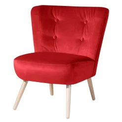 Clearance Roter Wohnzimmersessel aus Samtvelours - Zinatella Sessel