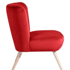 Clearance Roter Wohnzimmersessel aus Samtvelours - Zinatella Sessel