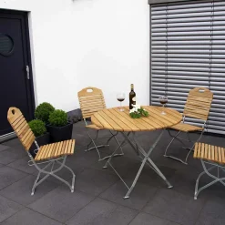 Outlet Runde Biergarten Garnitur Set - Sebastianna (fünfteilig) Sitzgruppe