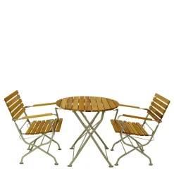 Best Runder Balkontisch & Armlehnenstühle - Syolino (dreiteilig) Sitzgruppe