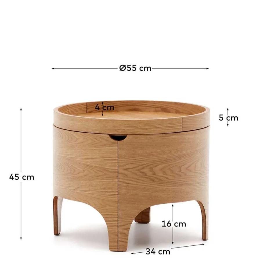 Sale Runder Beistelltisch mit Esche Furnier - Raso Tische