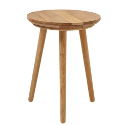 Best Runder Holz Beistelltisch aus Eiche Massivholz - Kopiana Hocker