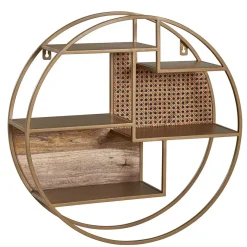 Outlet Rundes Hängeregal in Messing aus Metall - Perunia Regale