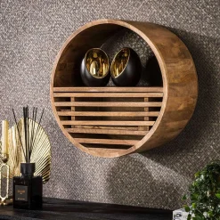 Rundes Wandregal mit Schublade - Detroit Regale