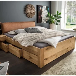 Outlet Rustikales Stauraumbett aus Wildeiche massiv - Zennian Betten
