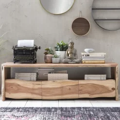 Sale Rustikales TV Lowboard mit Baumkante - Necrus Tv & Hifi-Möbel|Lowboards