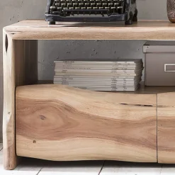 Sale Rustikales TV Lowboard mit Baumkante - Necrus Tv & Hifi-Möbel|Lowboards