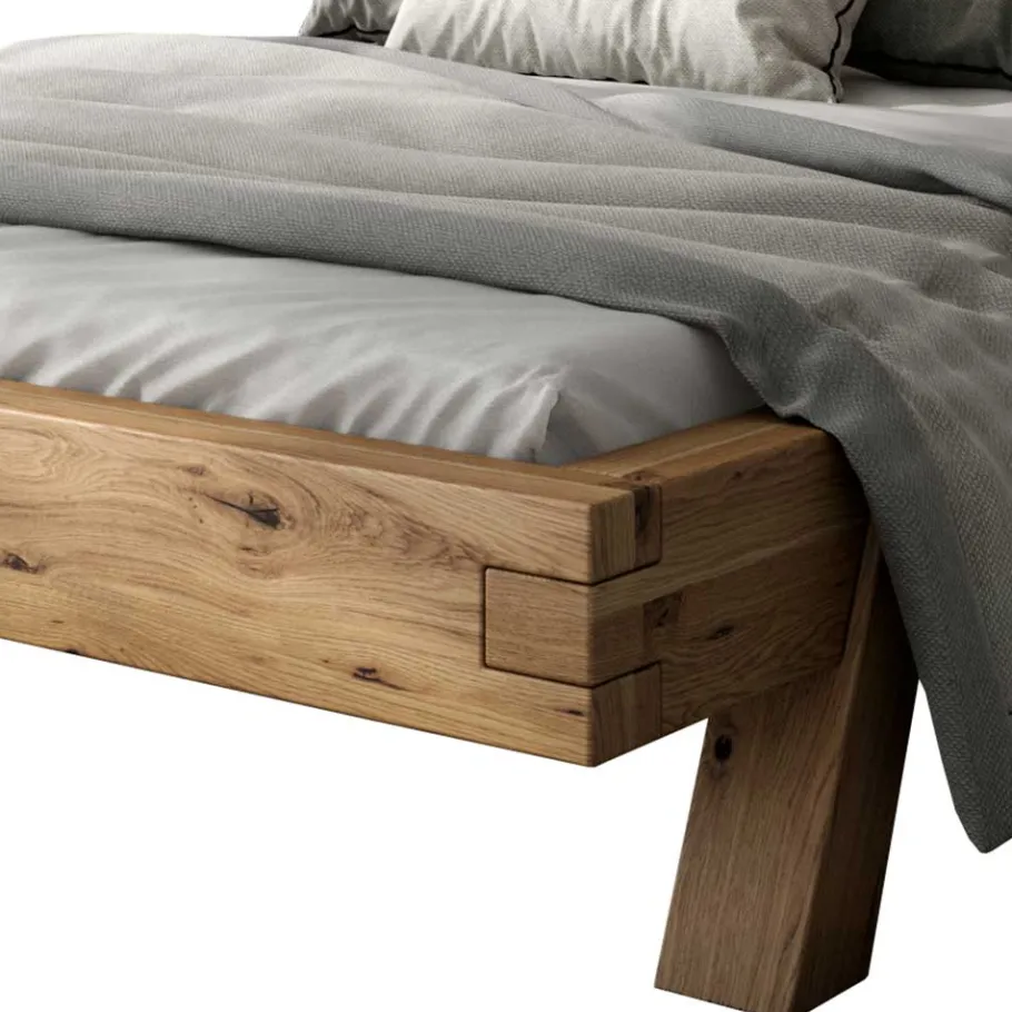 Rustikal-modernes Bett aus Asteiche Massivholz - Raistan Betten