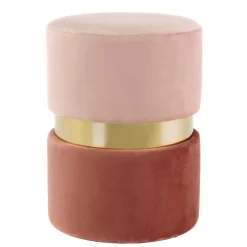 Best Samt Hocker in Rosa hell & dunkel mit Gold - Adelaide Hocker