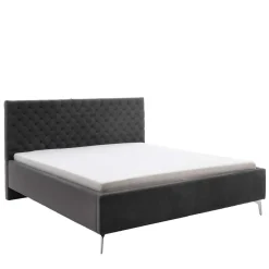 Best Samt Polsterbett mit Chesterfield Kopfteil - Badehma Betten